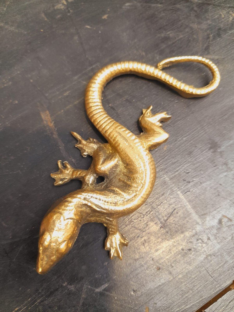 Brass Lizard, Lost Wax Casting, Florentine Craftsmanship-photo-2