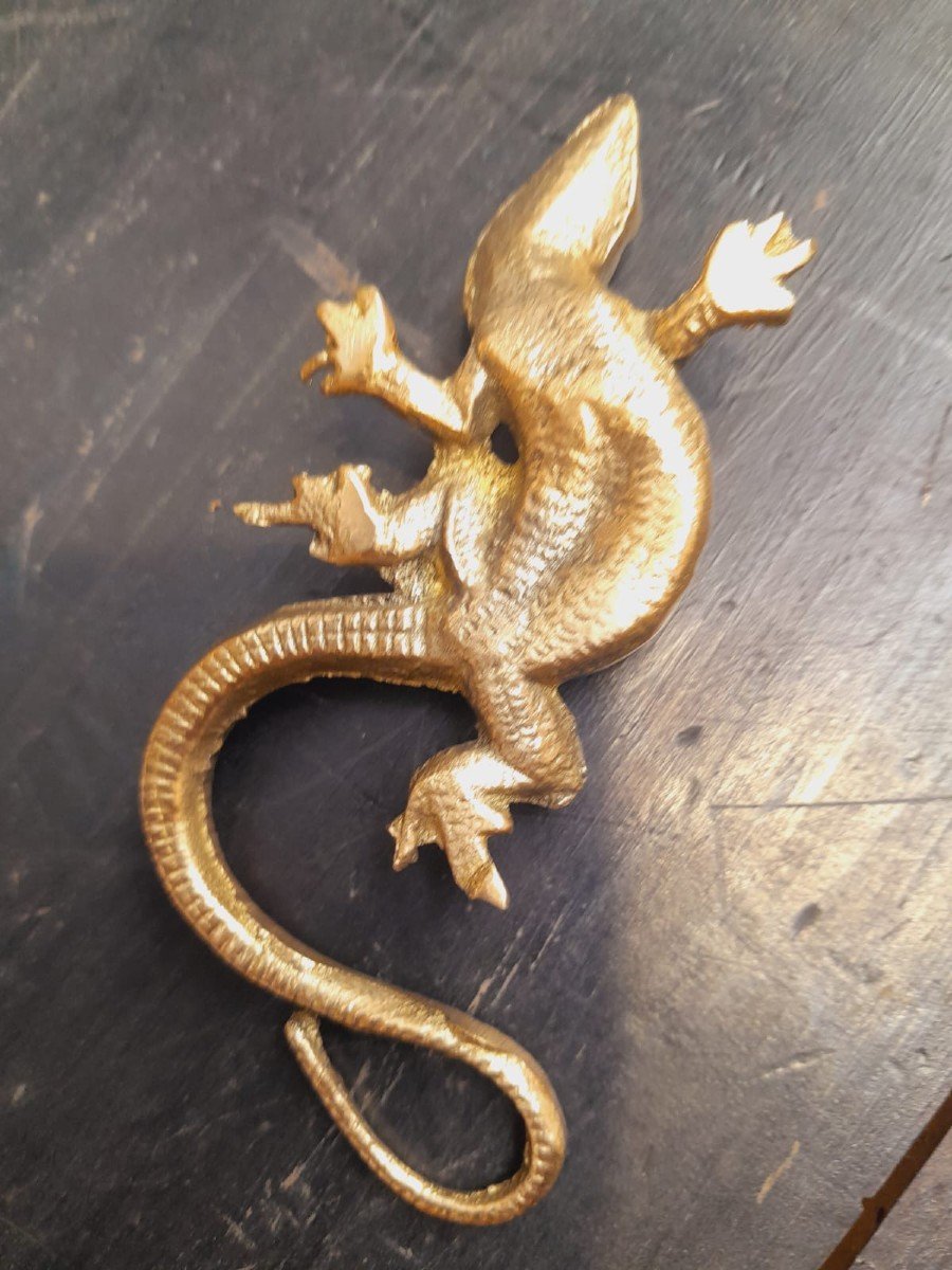 Brass Lizard, Lost Wax Casting, Florentine Craftsmanship-photo-4