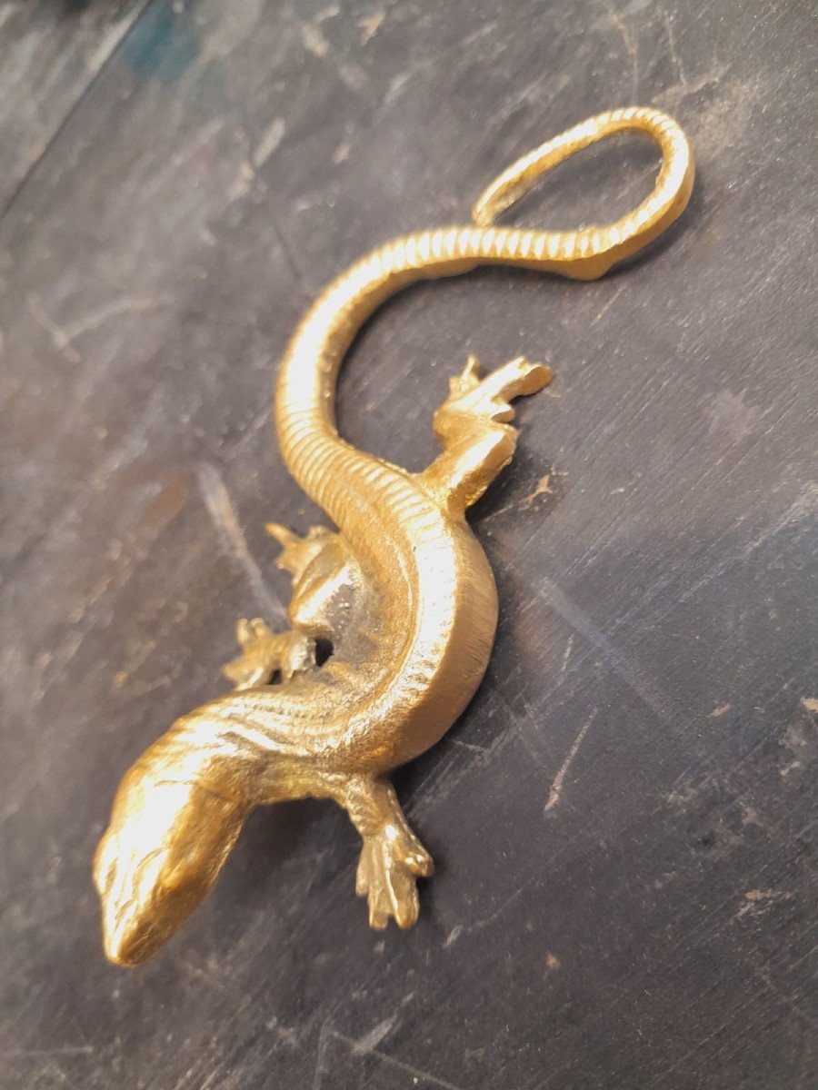 Brass Lizard, Lost Wax Casting, Florentine Craftsmanship-photo-2