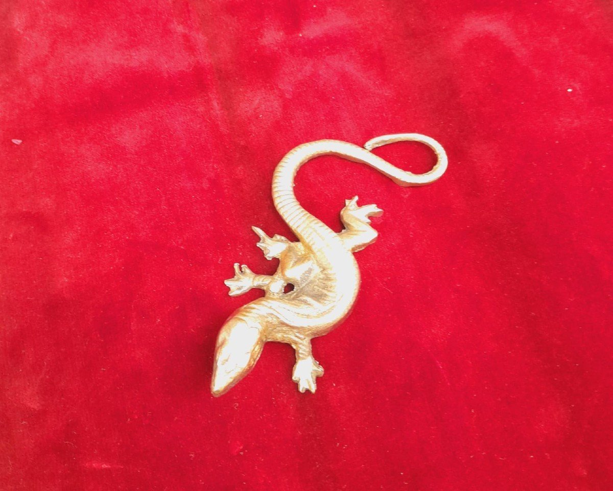 Brass Lizard, Lost Wax Casting, Florentine Craftsmanship-photo-3