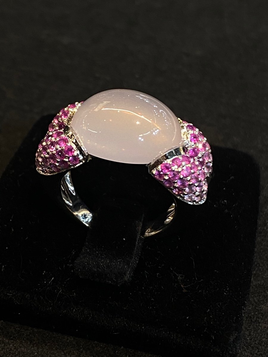 Pink Sapphires And Chalcedony Dome Ring-photo-3