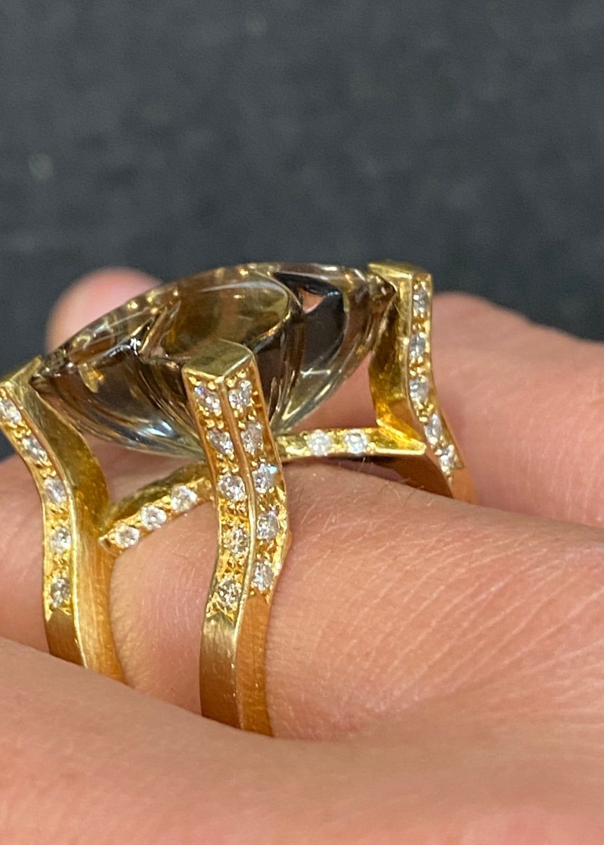 Bague Citrine Diamants -photo-2