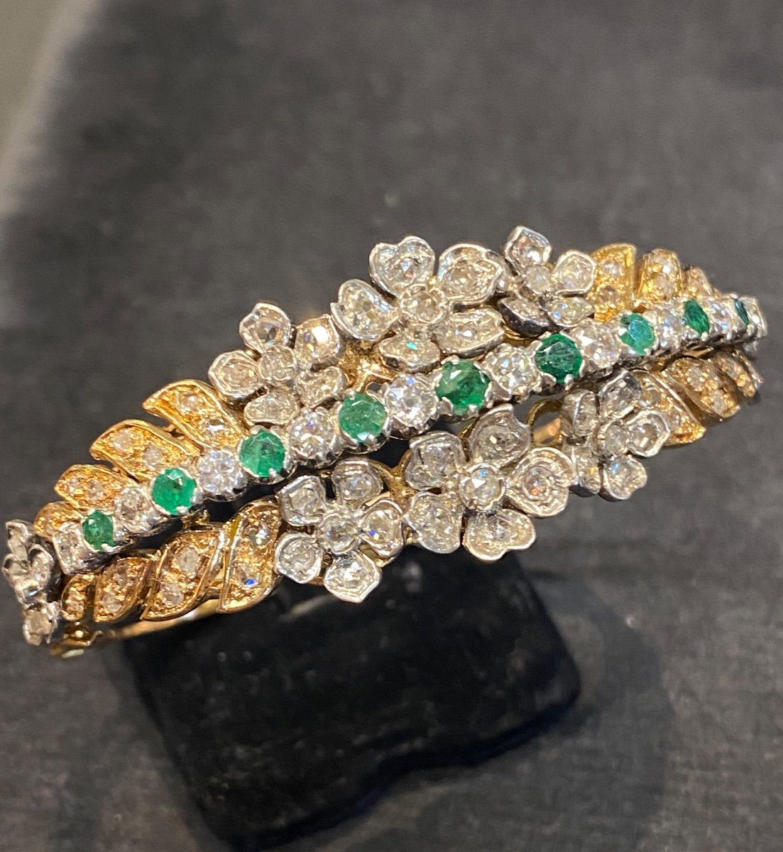 Bracelet  émeraudes Et Diamants Napoleon III