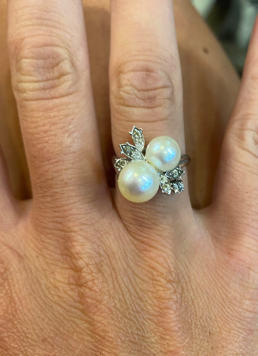 Pearls And Diamonds You And Me Ring