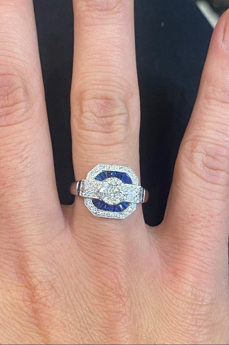 Sapphire And Diamond Paving Ring-photo-3