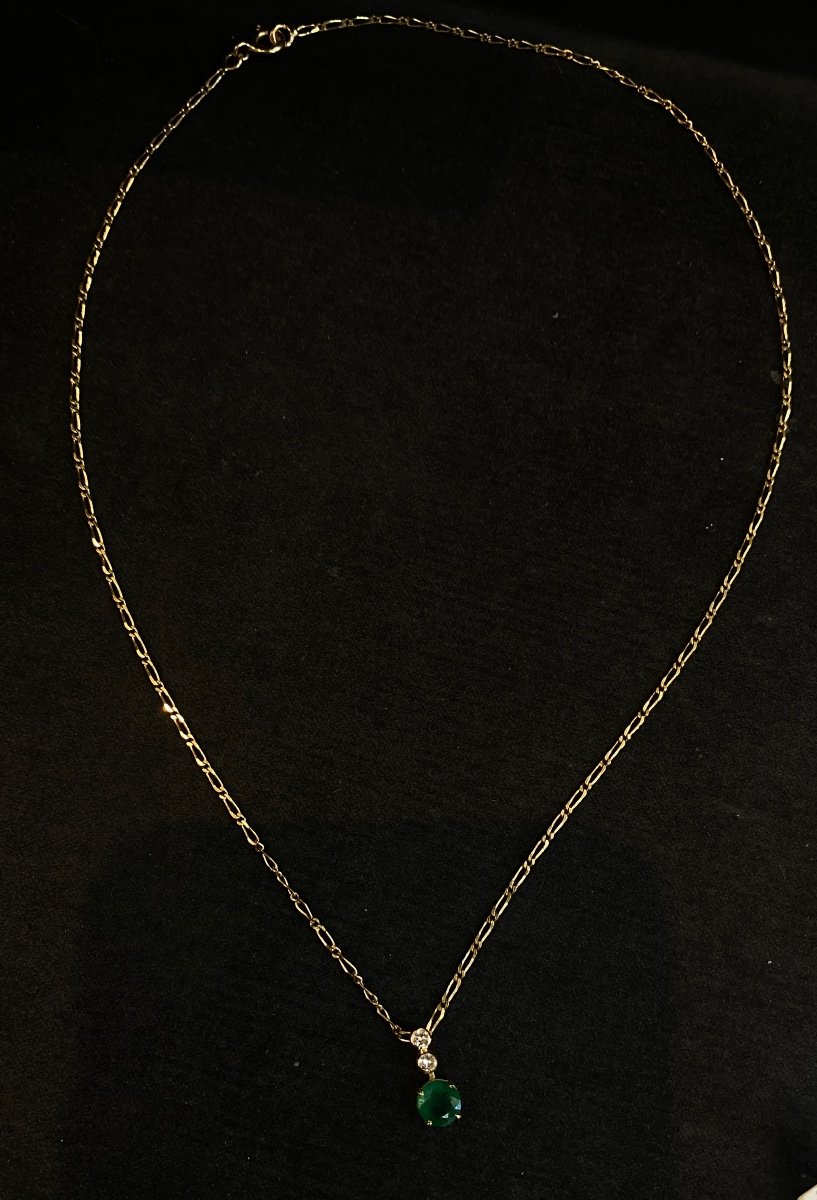 Collier émeraude Et Diamants -photo-3