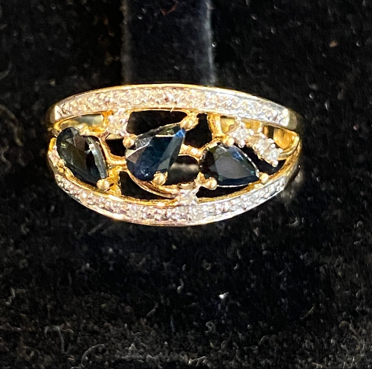 Sapphire And Diamond Band Ring