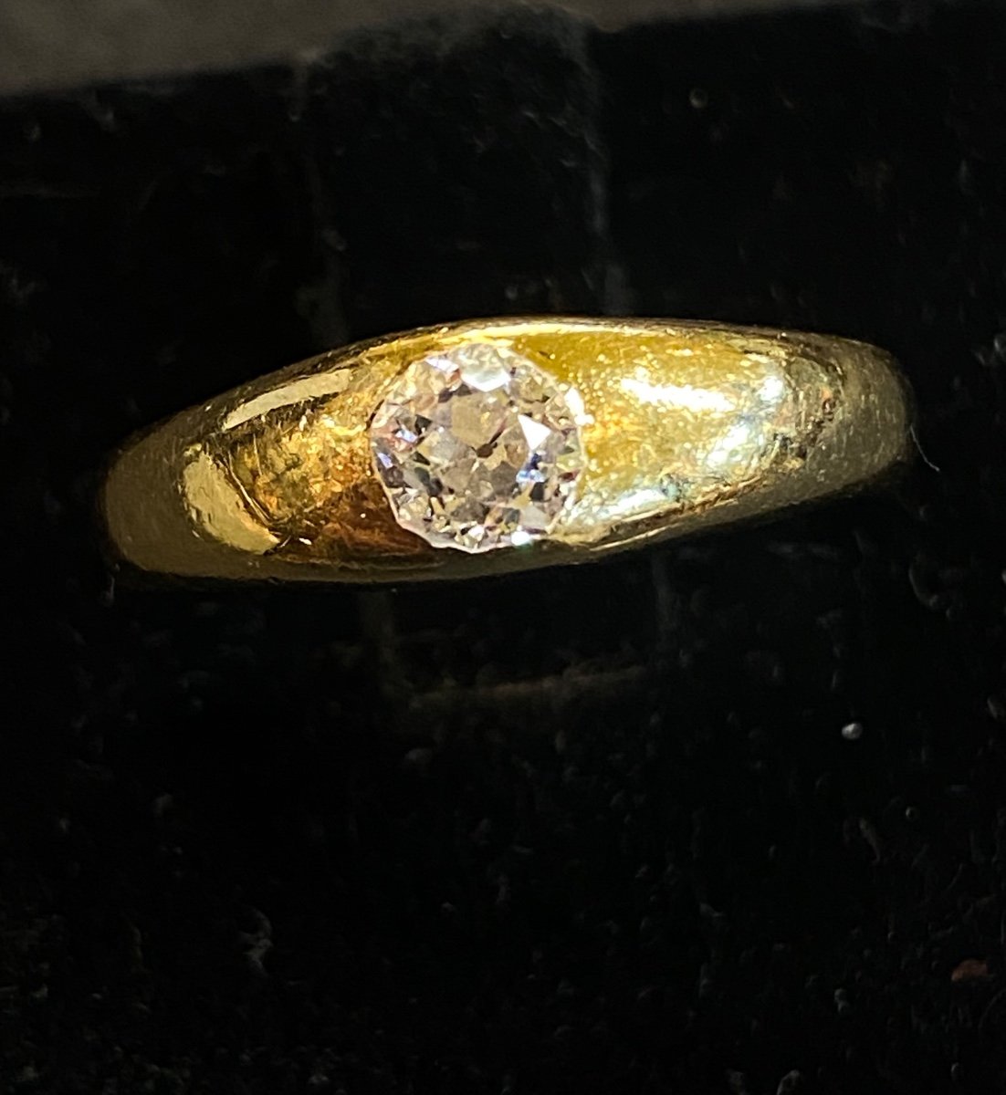 Old Cut Diamond Bangle Ring 