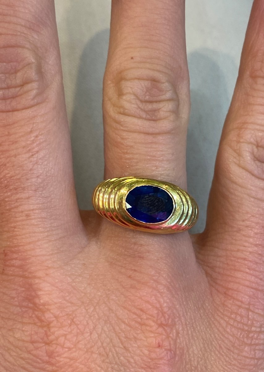 Sapphire Gadroon Ring -photo-4