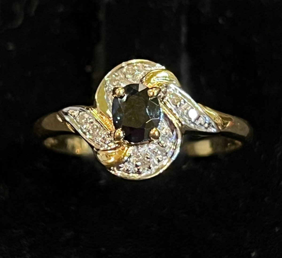 Sapphire And Diamond Tourbillon Ring 