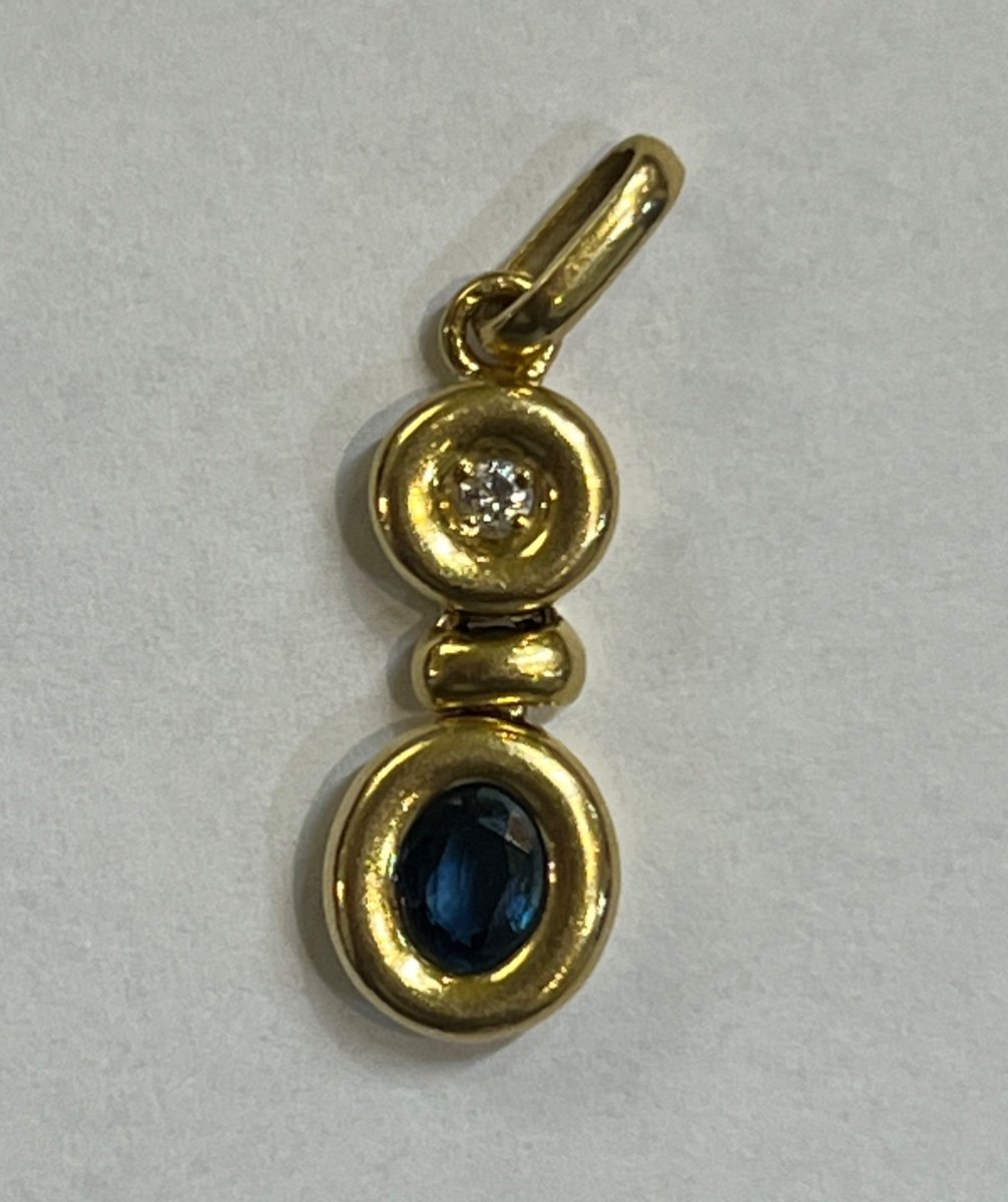 Sapphire Diamond Pendant 