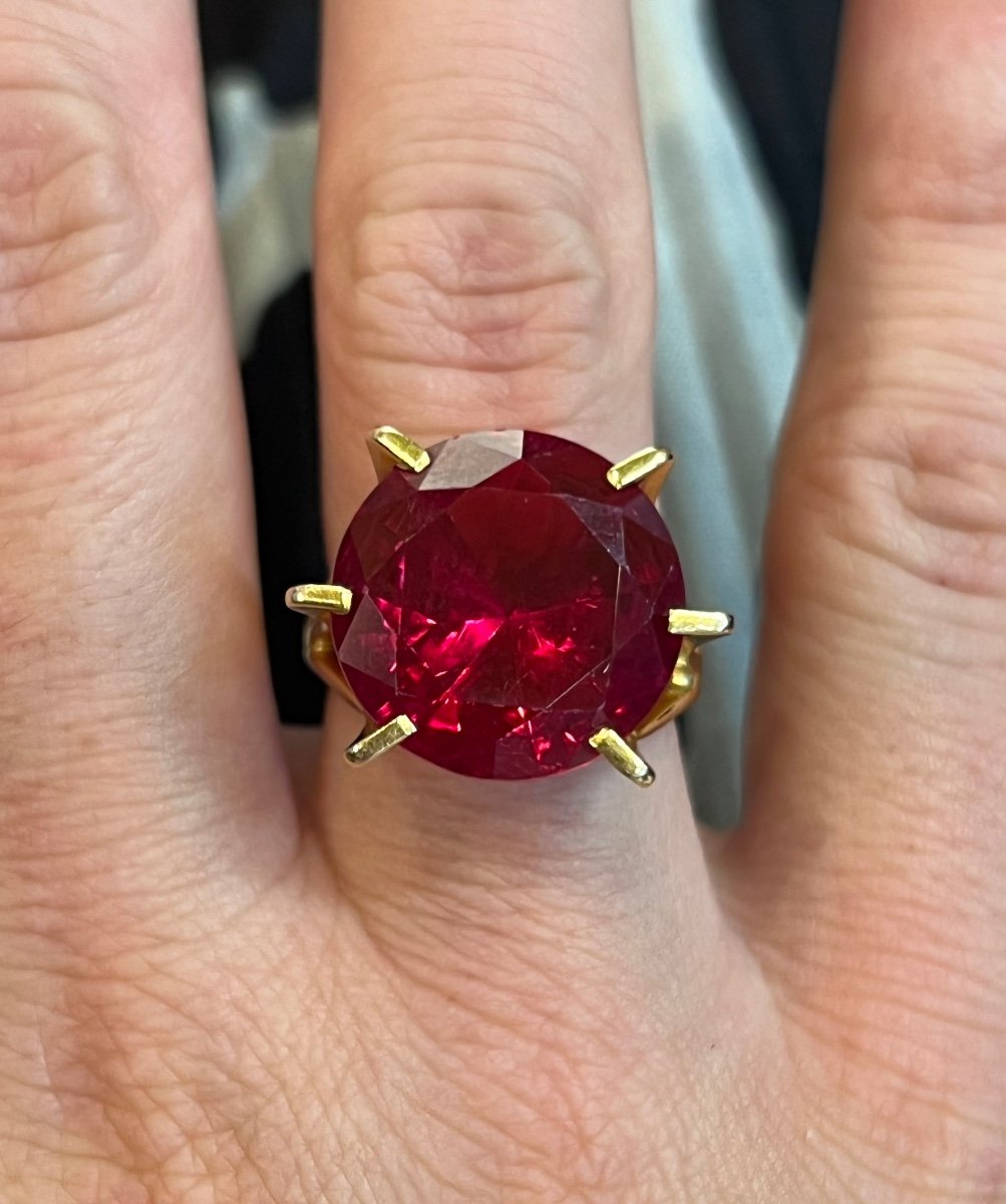 Importante Bague Pierre Rouge -photo-2