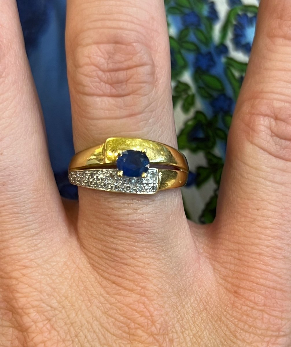 Sapphire And Diamond Band Ring-photo-2