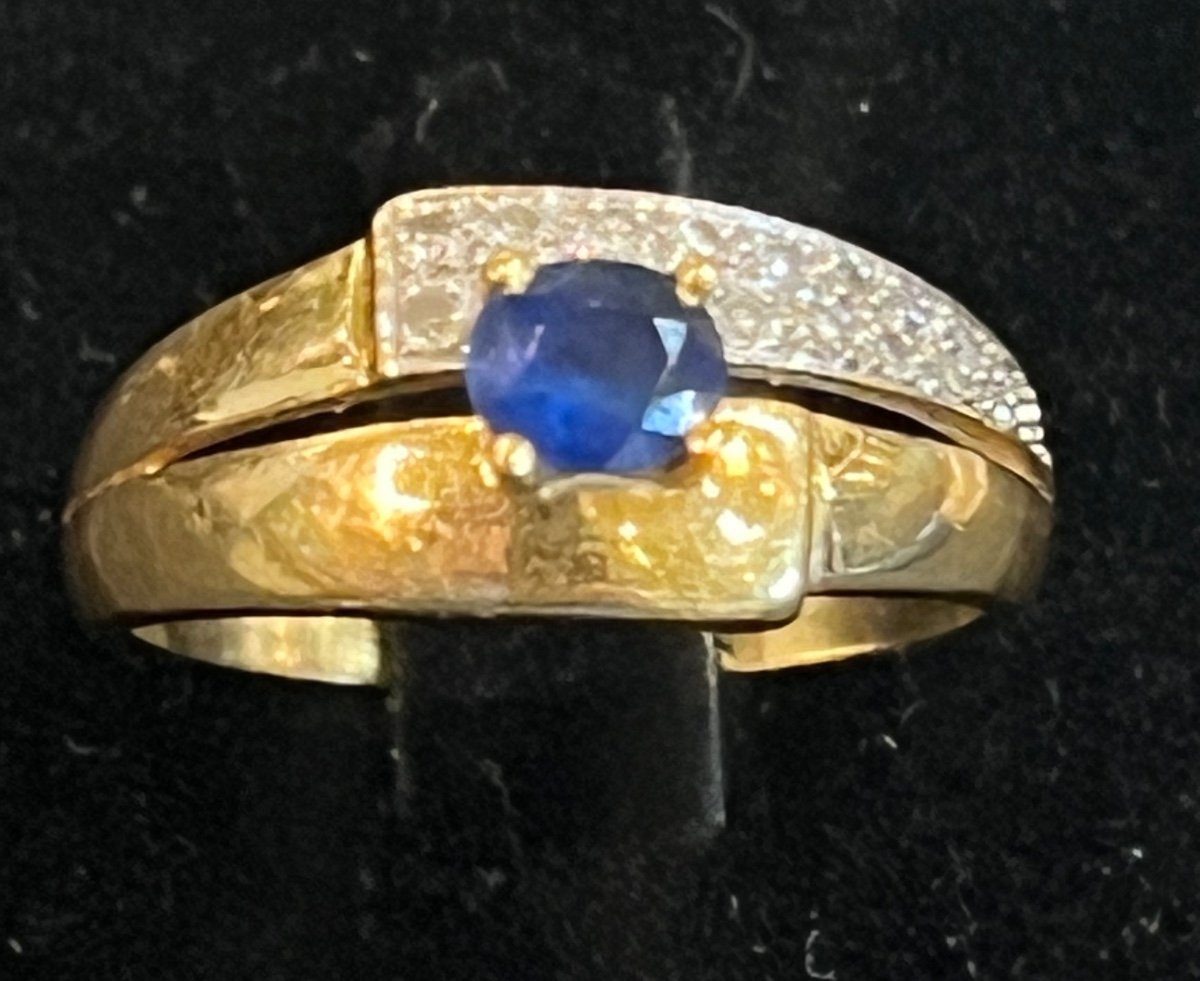 Sapphire And Diamond Band Ring