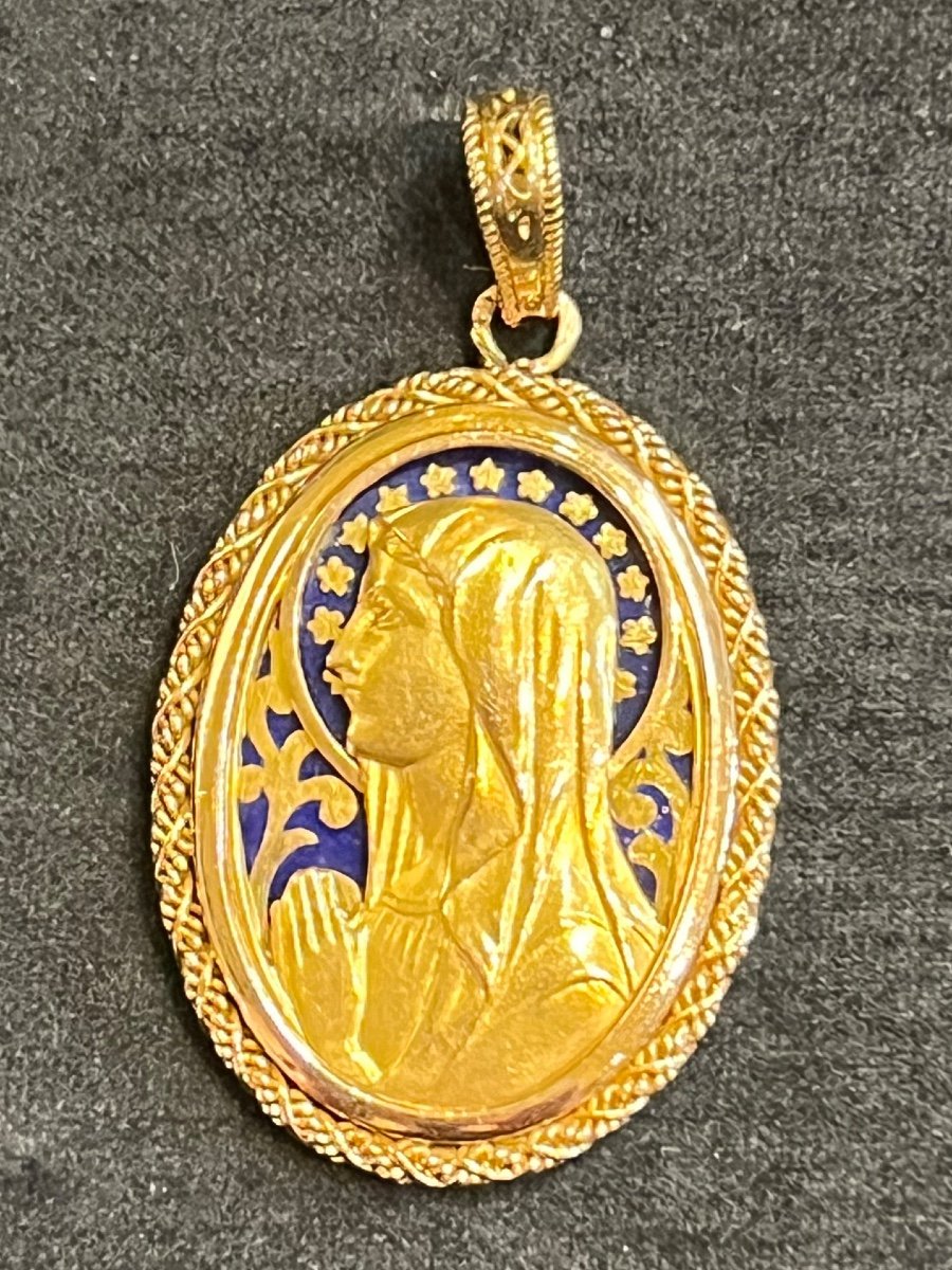 Médaille Vierge Email 