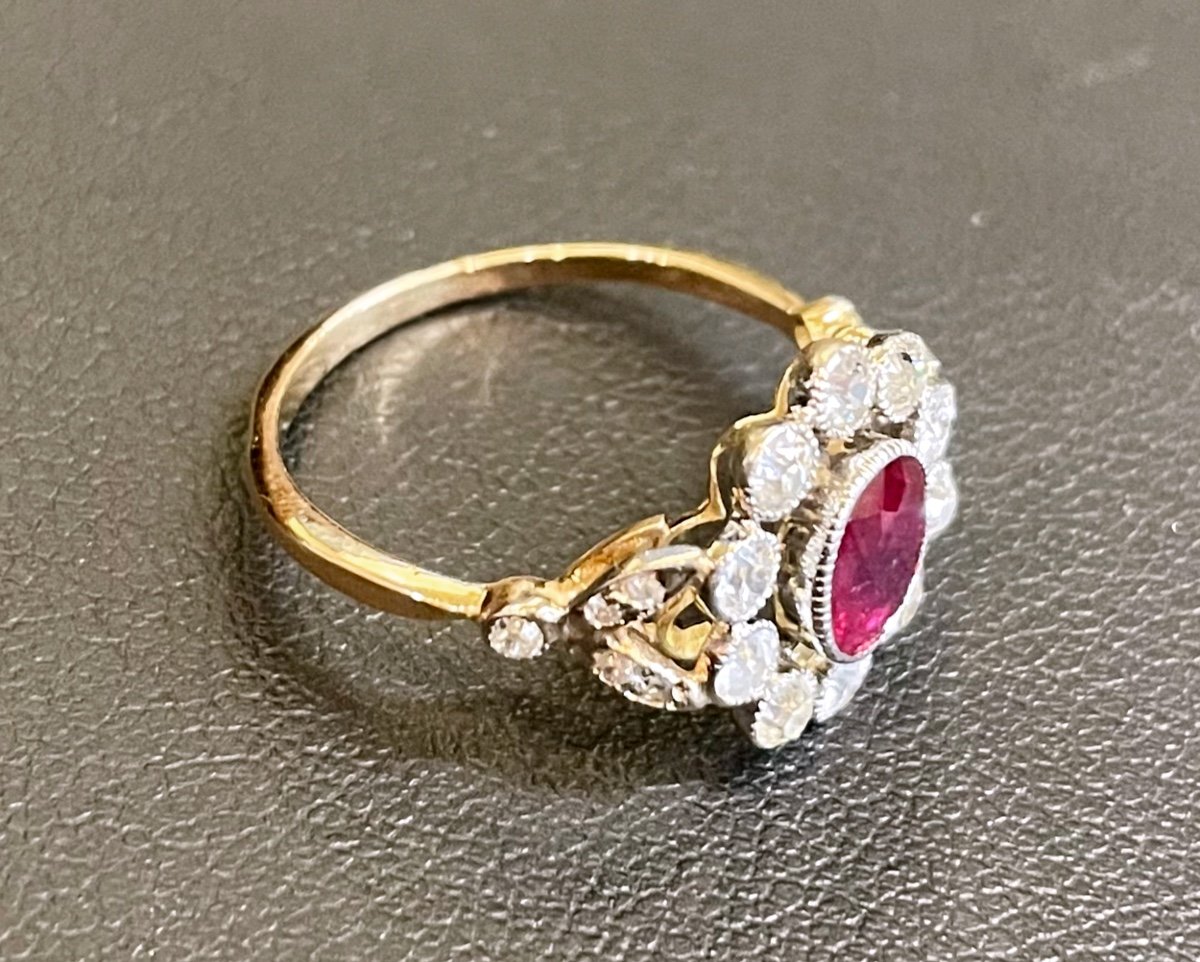 Bague Pompadour Rubis Et Diamants-photo-3