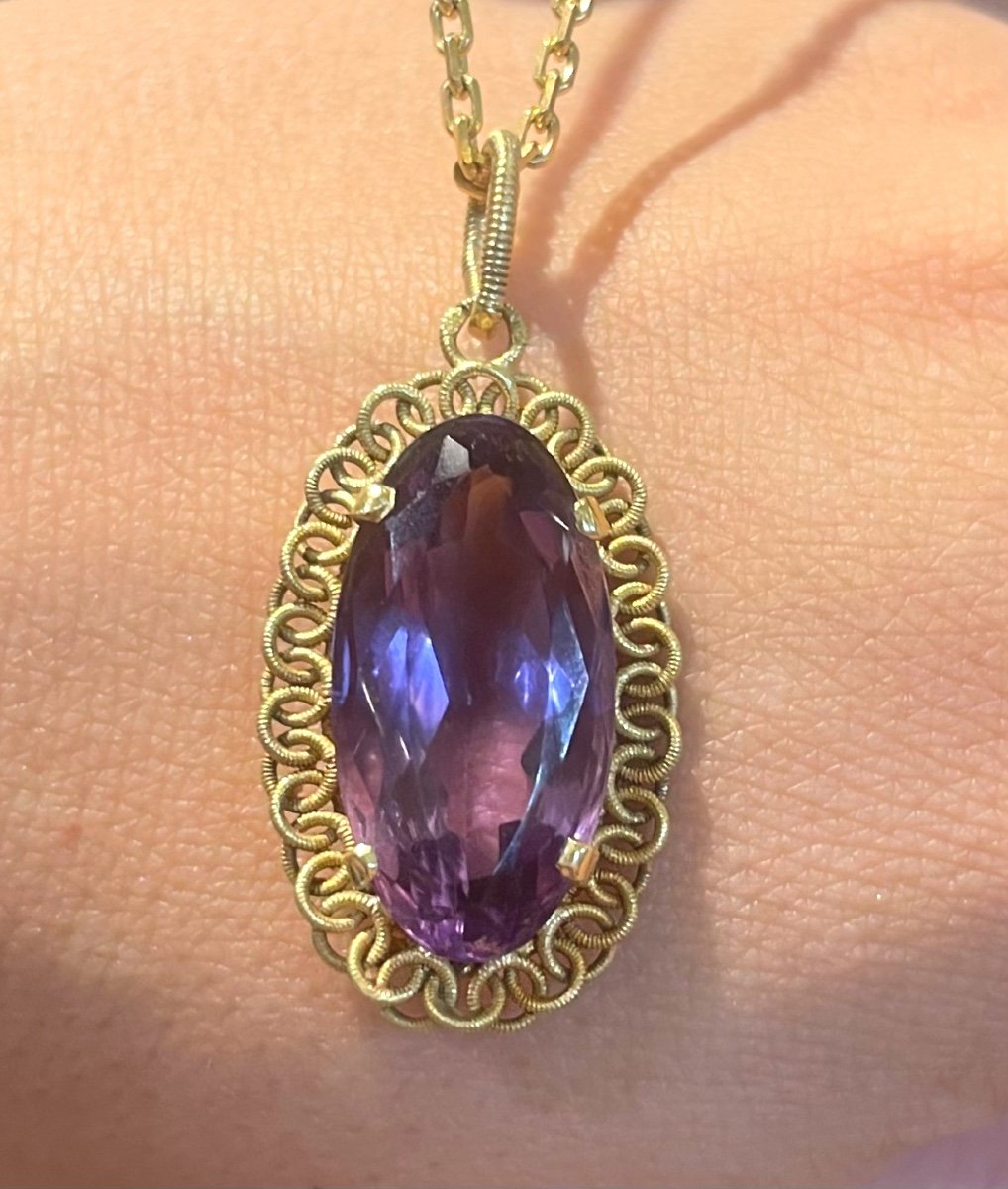 Amethyst Oval Pendant