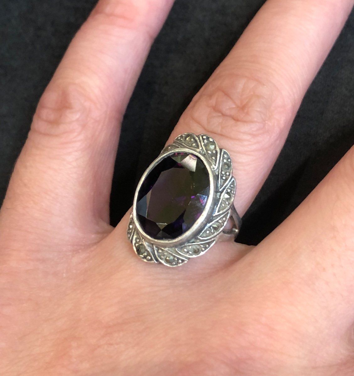 Silver Ring With Purple Stone-photo-4