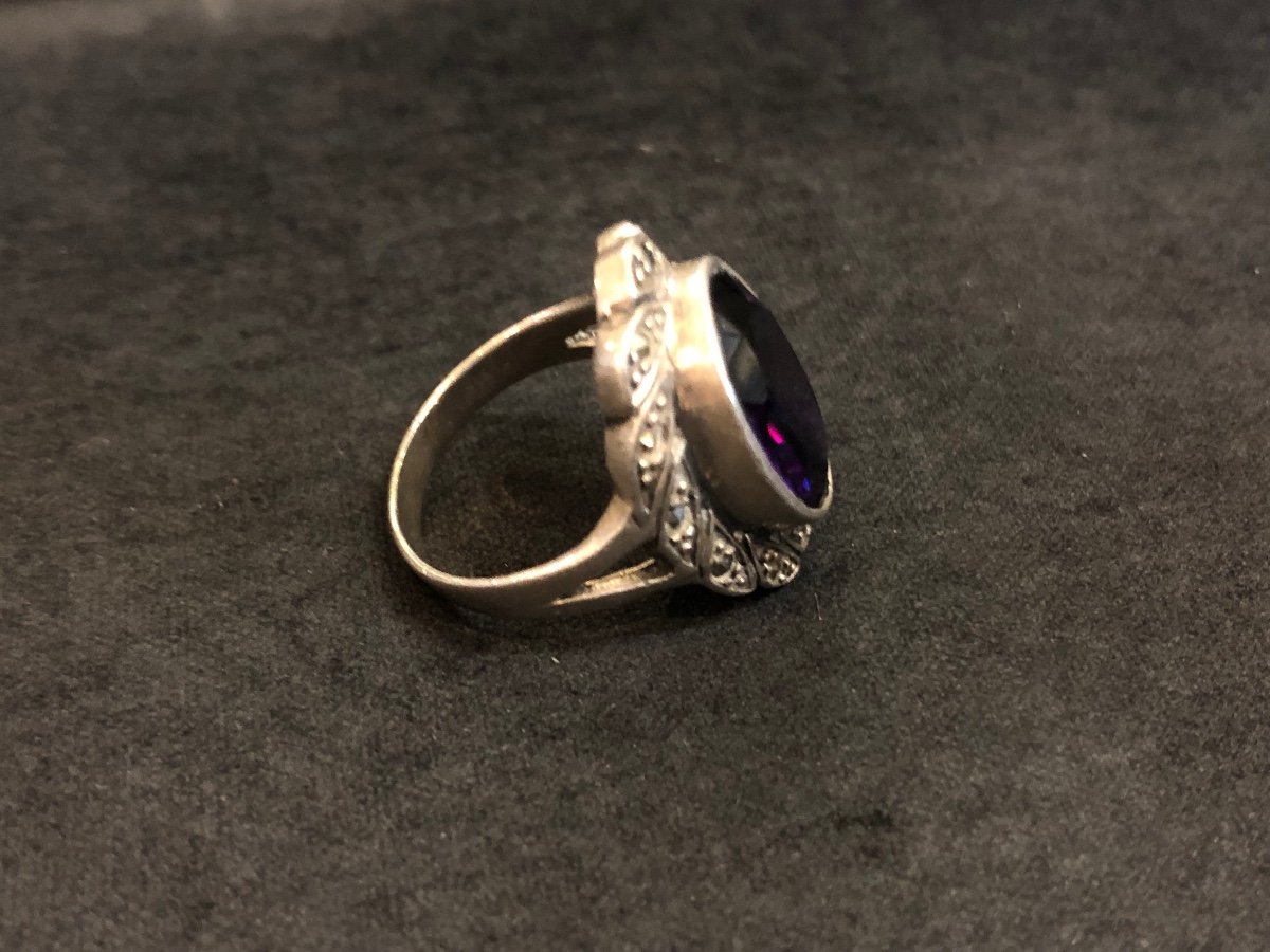 Silver Ring With Purple Stone-photo-3