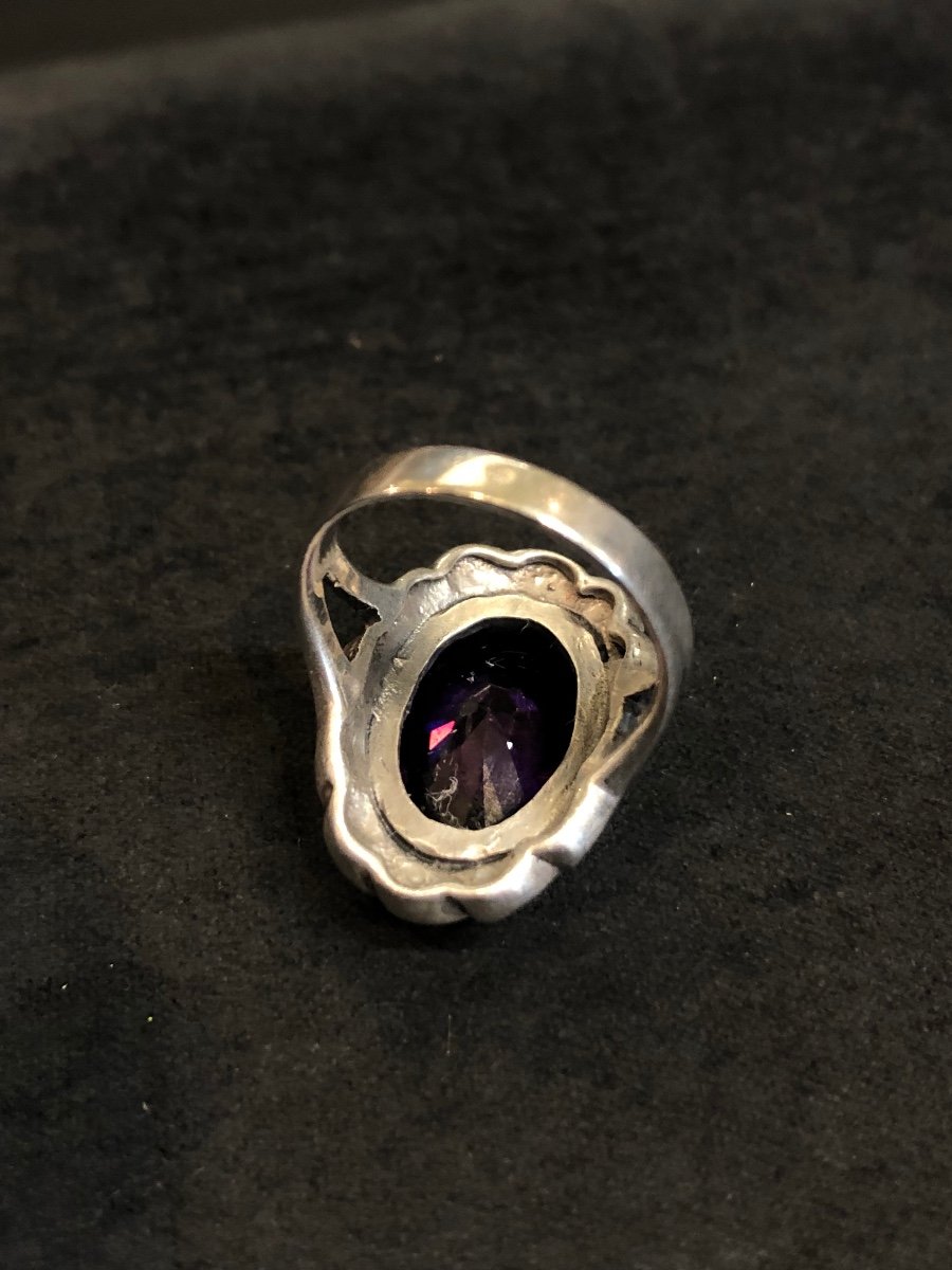 Bague Argent Pierre Violette-photo-4