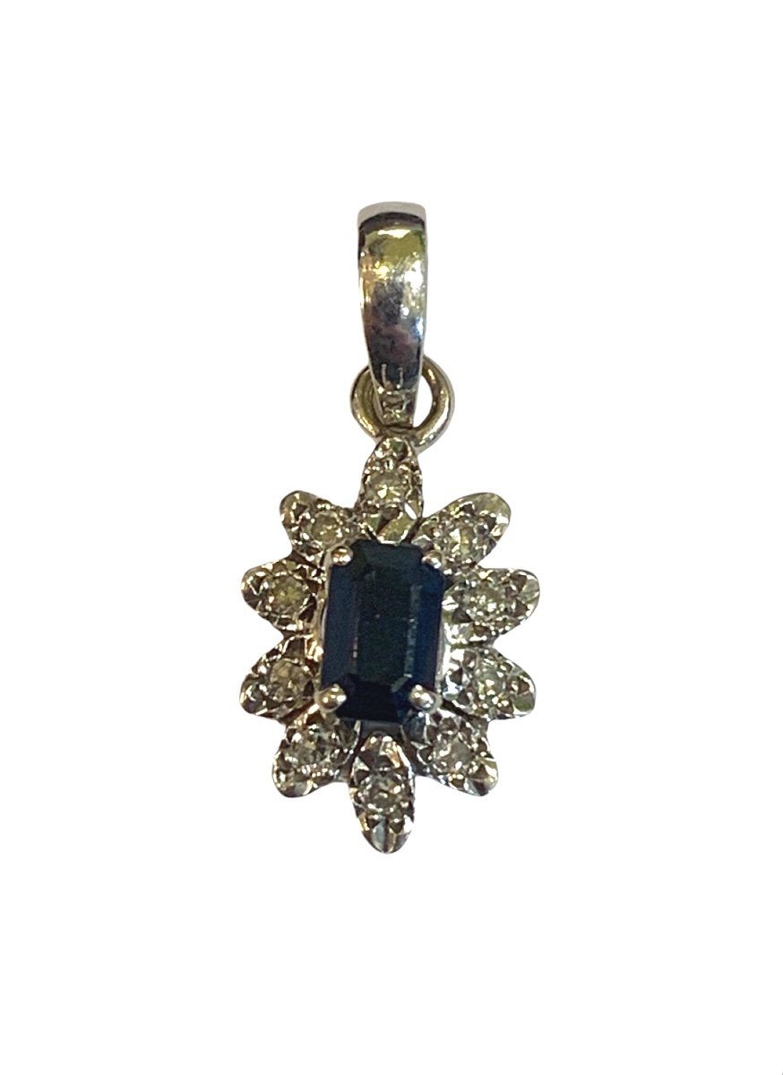 Pompadour Sapphire And Diamond Pendant