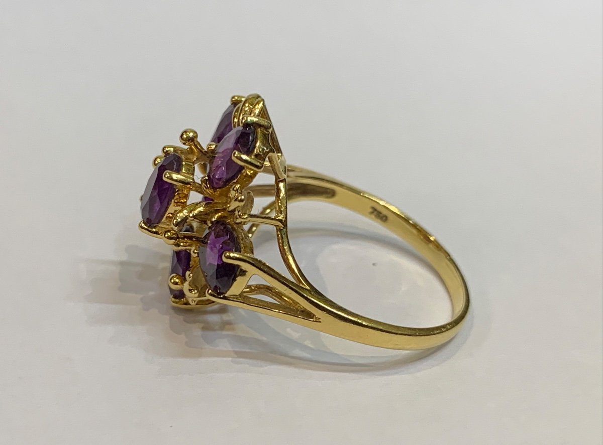 Bague Fleur Amethystes-photo-3