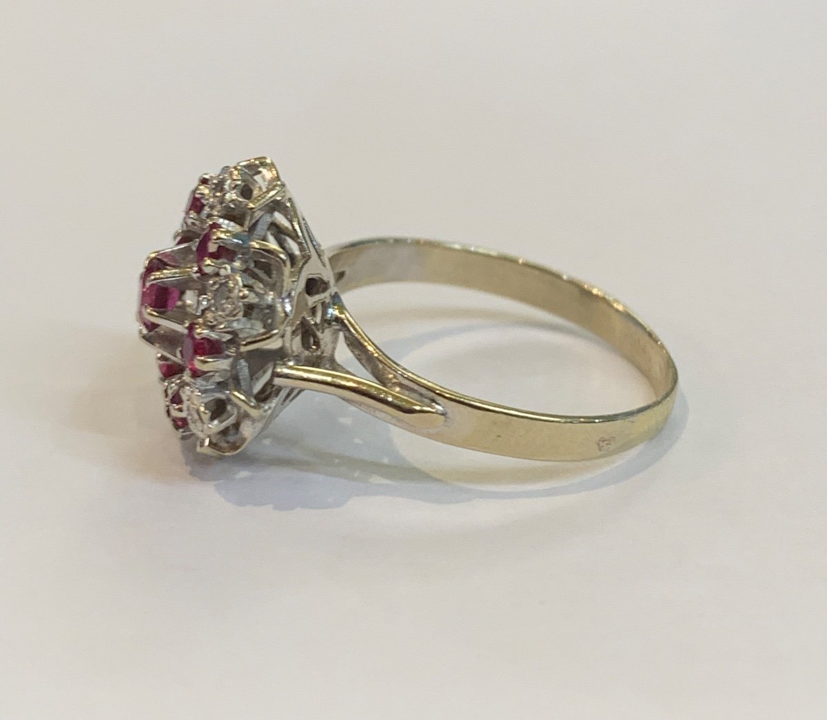 Bague Fleur Rubis et Diamants-photo-3