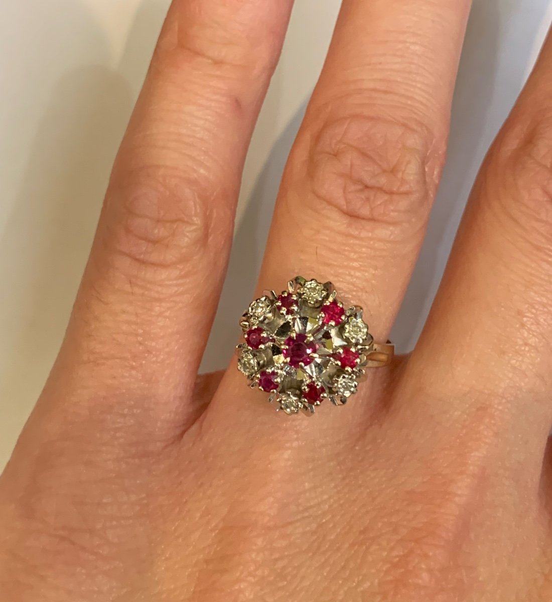 Bague Fleur Rubis et Diamants-photo-2