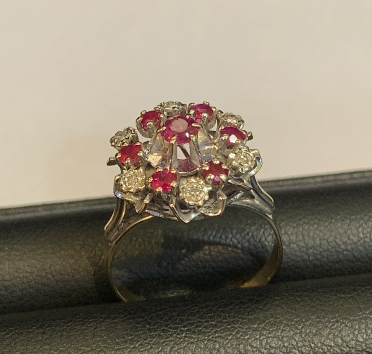 Bague Fleur Rubis et Diamants-photo-3