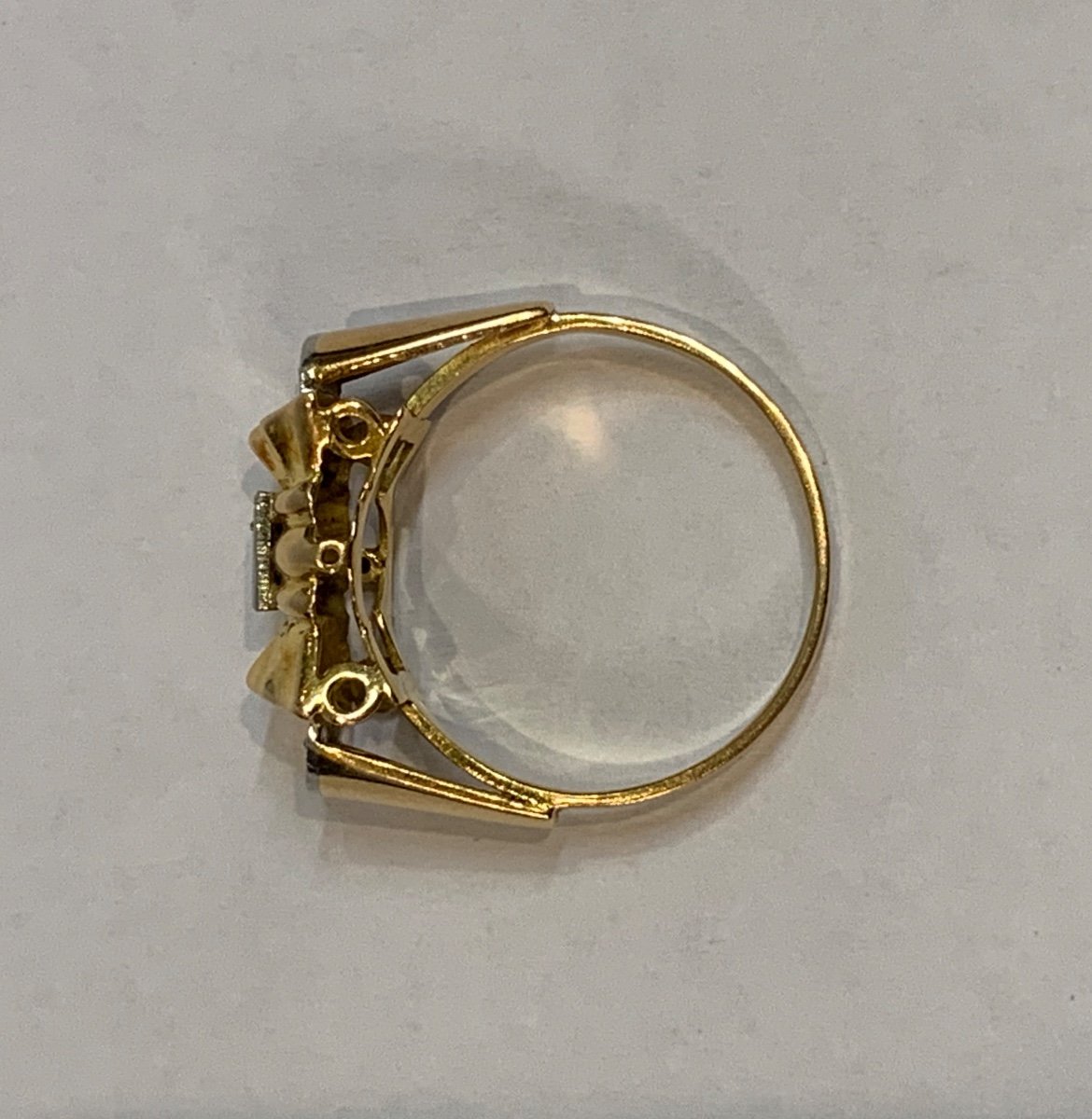 Gold And Platinum Tank Ring-photo-1