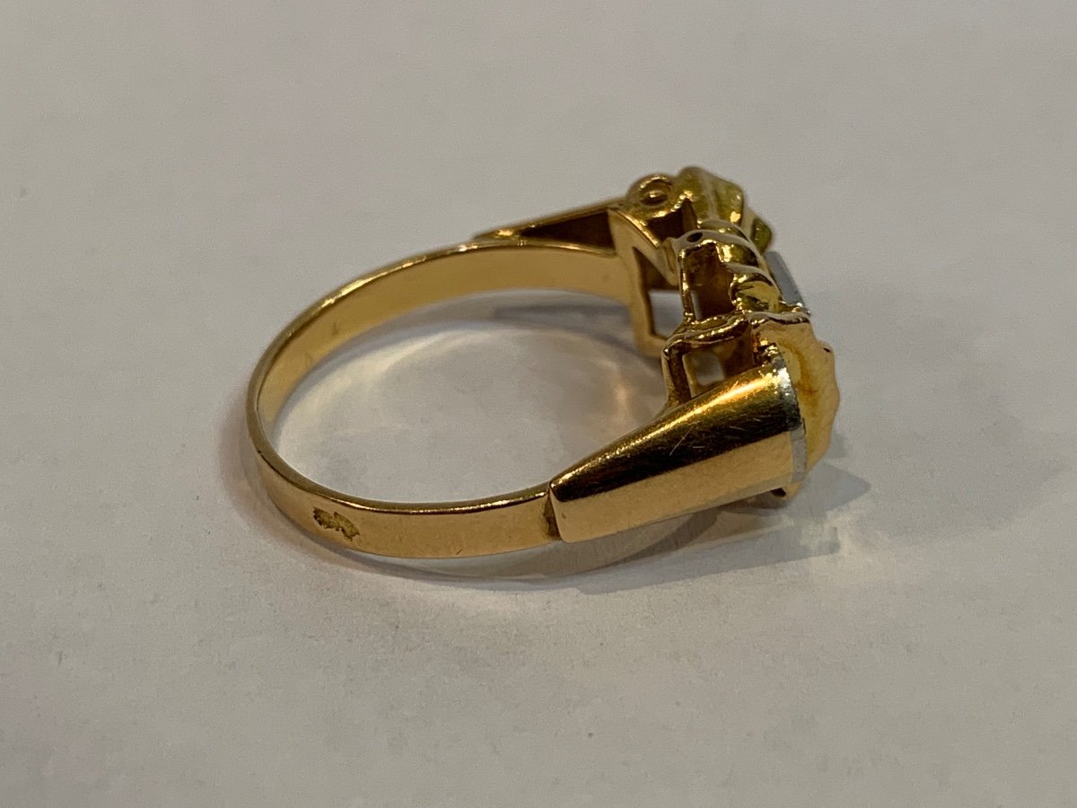 Gold And Platinum Tank Ring-photo-2