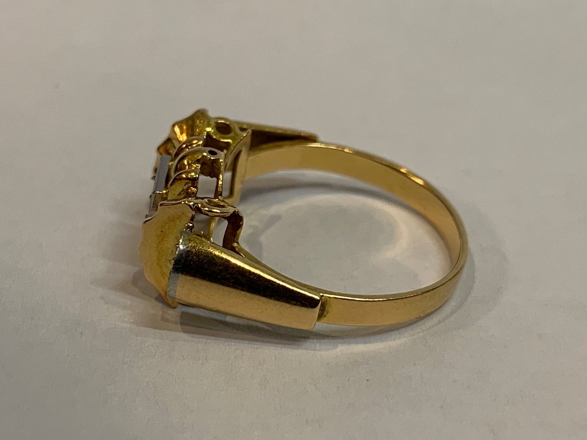 Gold And Platinum Tank Ring-photo-3