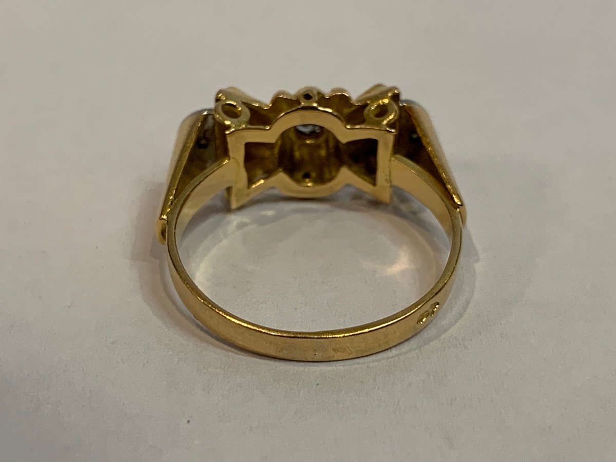 Gold And Platinum Tank Ring-photo-4