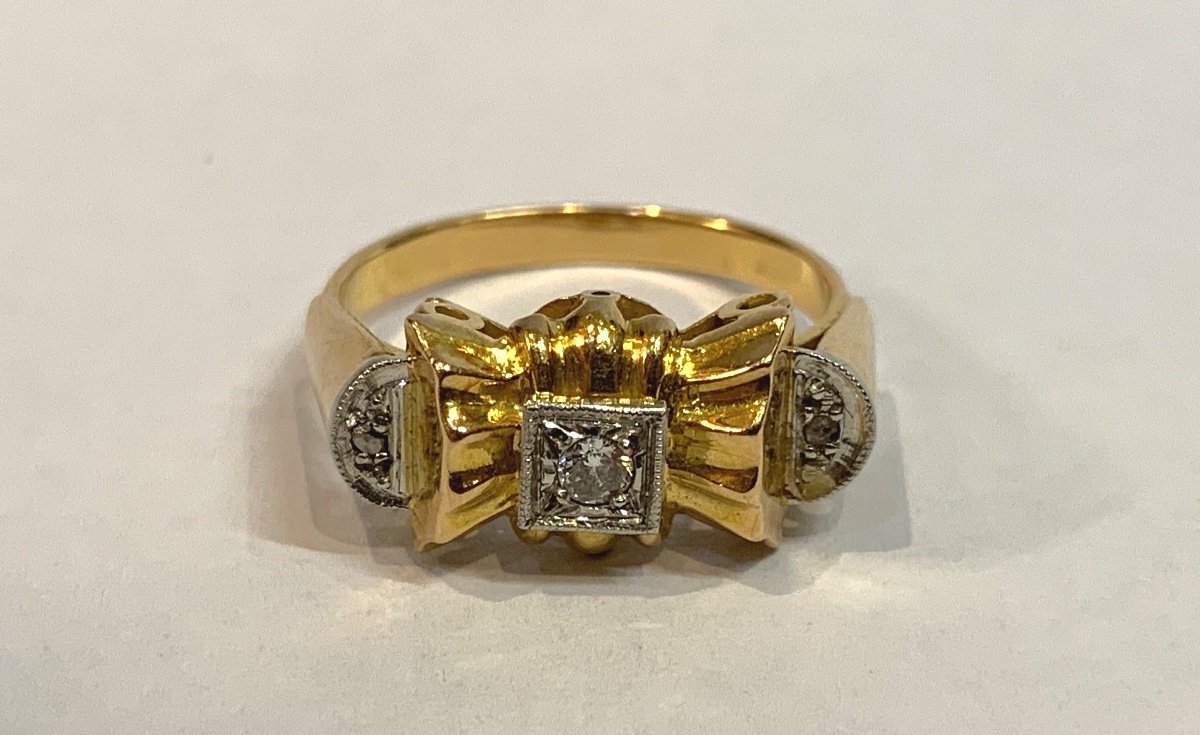 Gold And Platinum Tank Ring