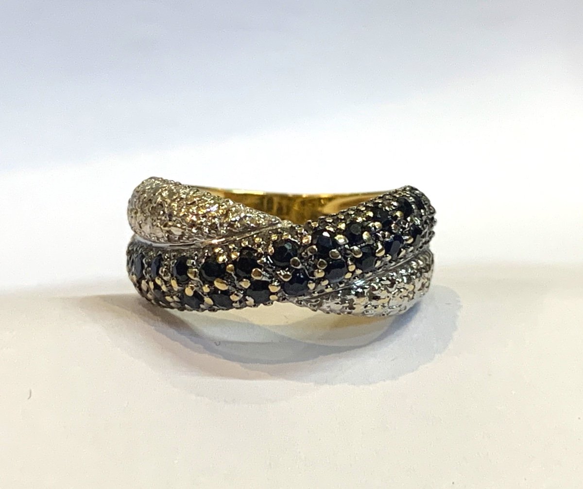 Bague Croisée Saphirs Et Diamants