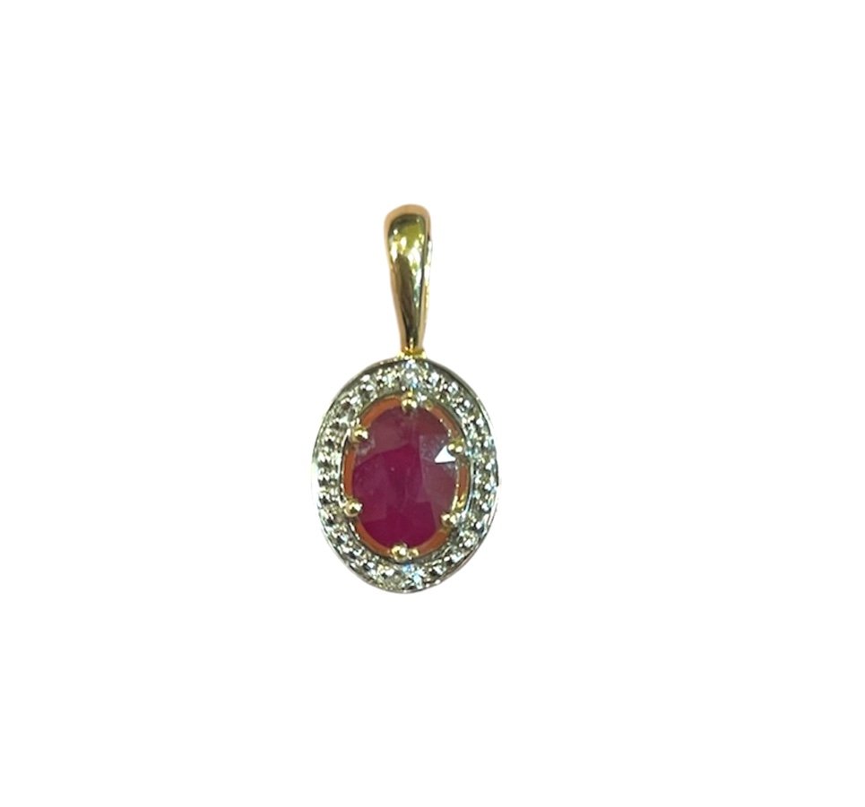 Pendentif Avec Diamants Et Rubis