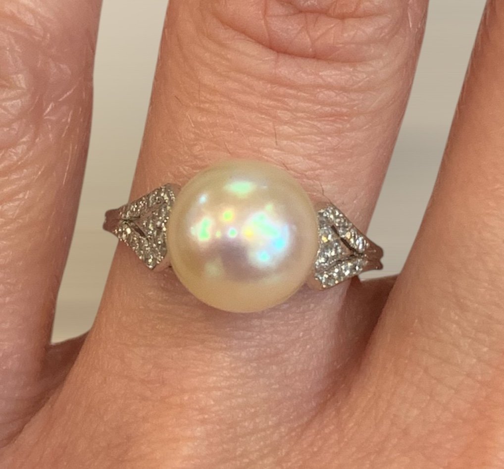 Bague Perle Et Diamants