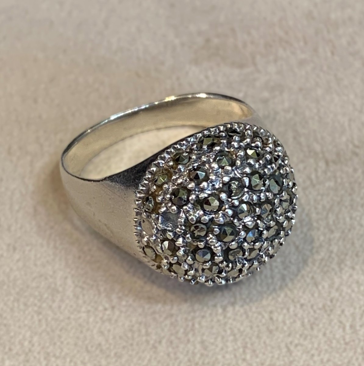 Marcasite Domed Ring