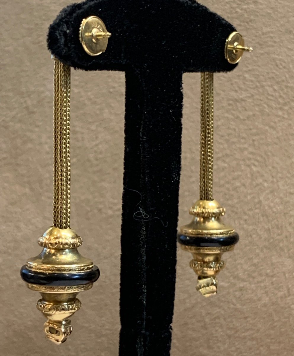 A Pair Of Napoleon III Dangle Earrings -photo-2