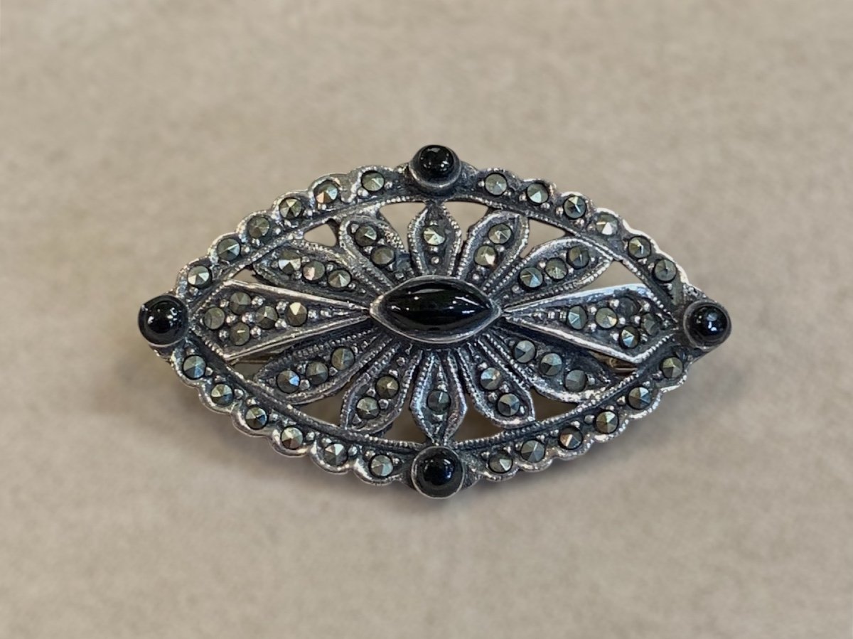 Silver Diamond Brooch