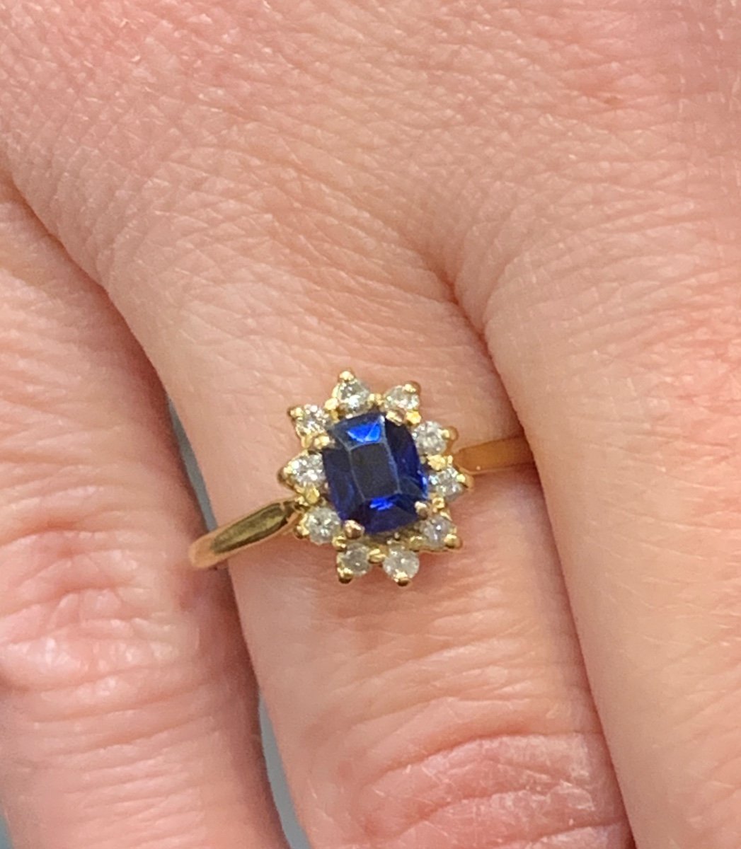 Pompadour Sapphire & Diamond Ring-photo-2