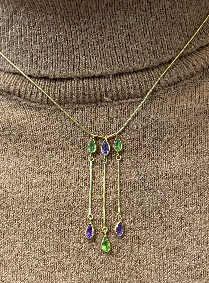 Collier Or Amethystes Et Peridots-photo-1