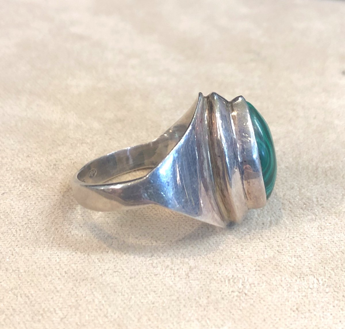 Silver Ring With Malachite-photo-4