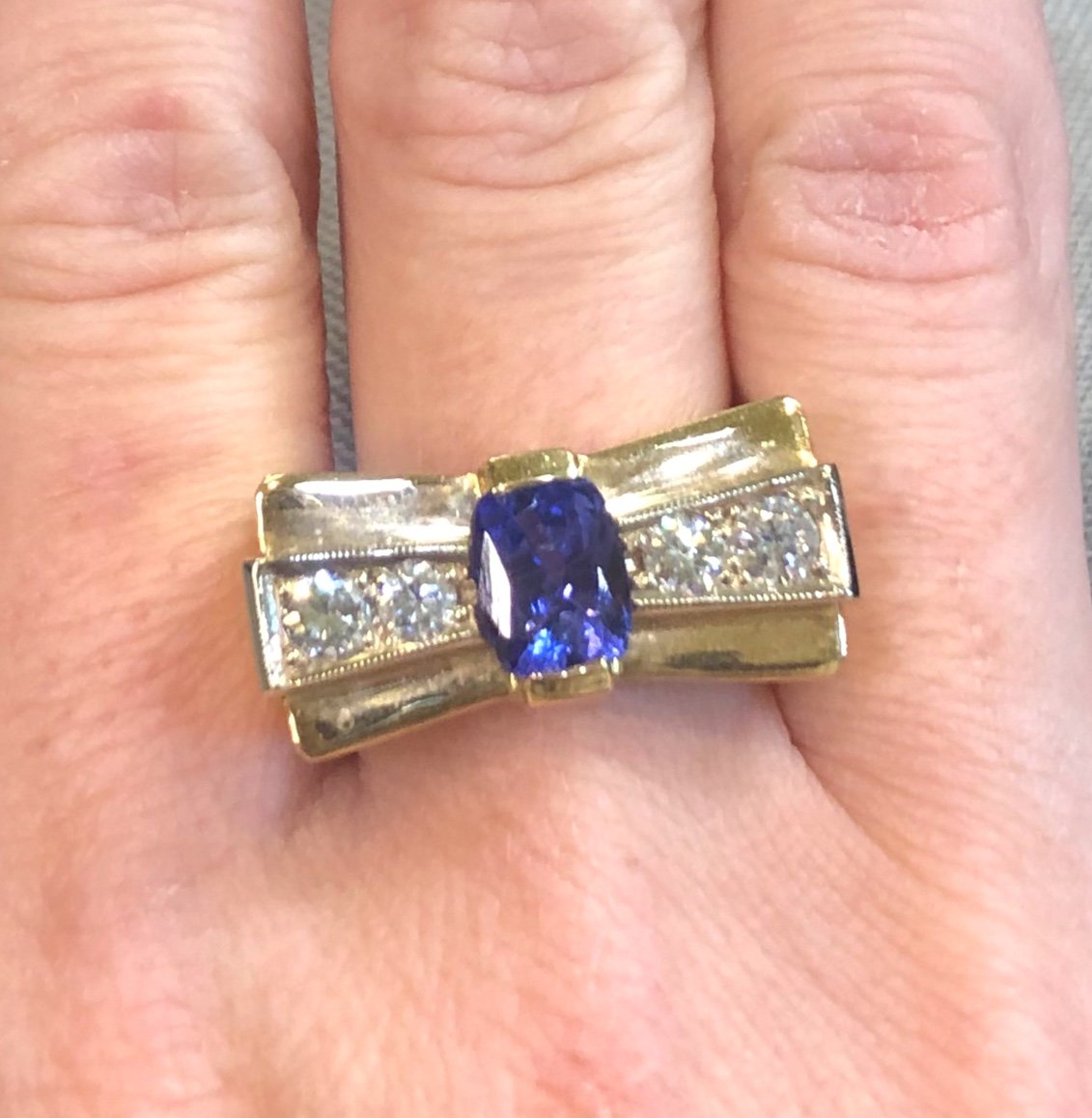 Bague Tank Tanzanite Et Diamants-photo-1