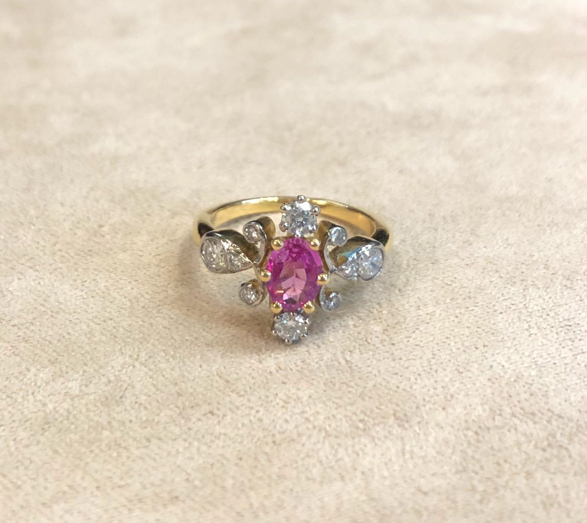 Pink Sapphire And Diamond Ring-photo-2