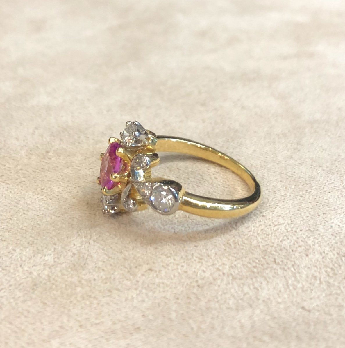 Pink Sapphire And Diamond Ring-photo-3