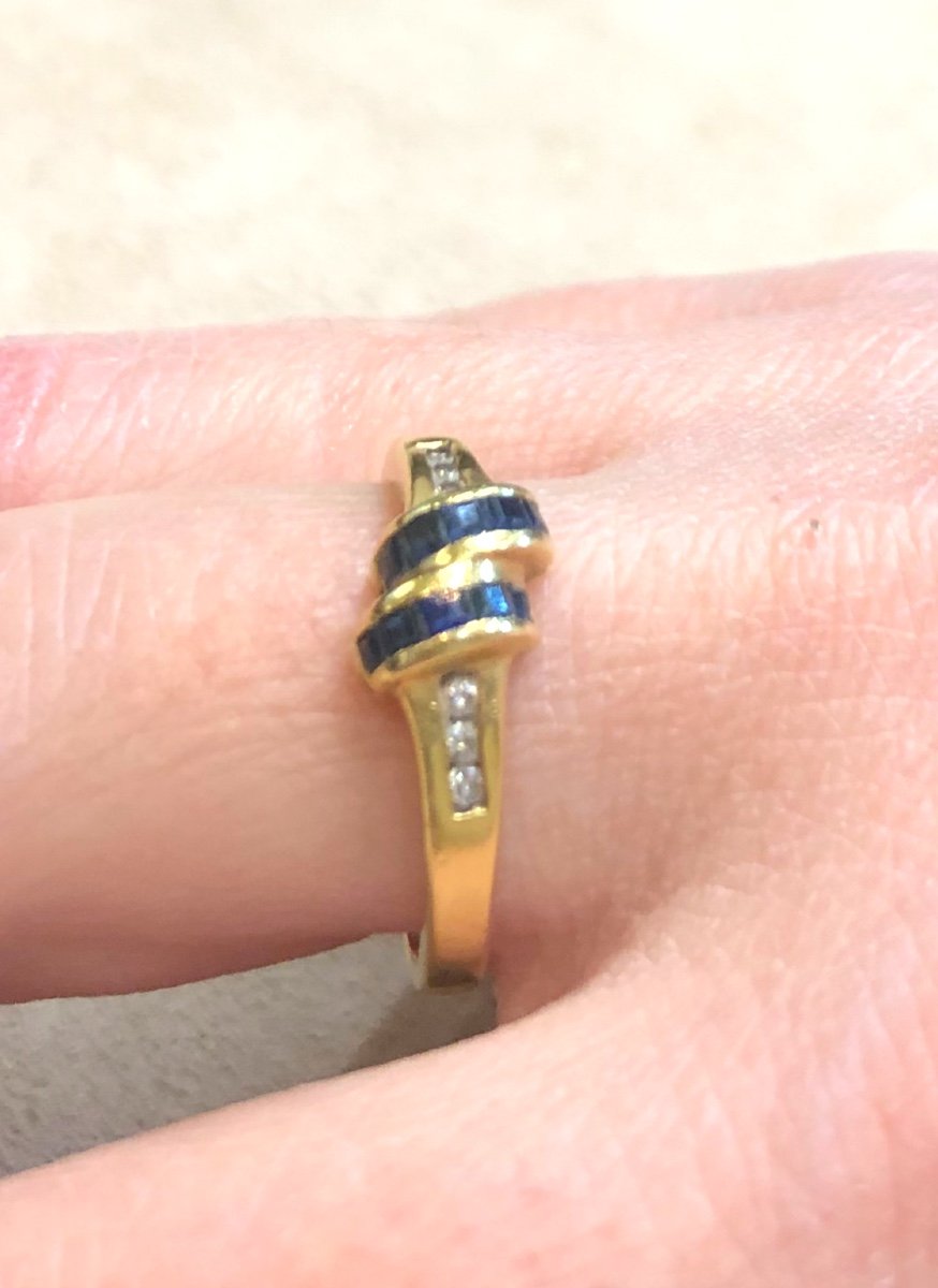 Calibrated Sapphires And Diamonds Ring-photo-2