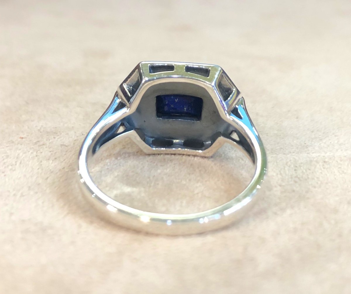 Silver Ring Lapis Lazuli And Marcasite-photo-3