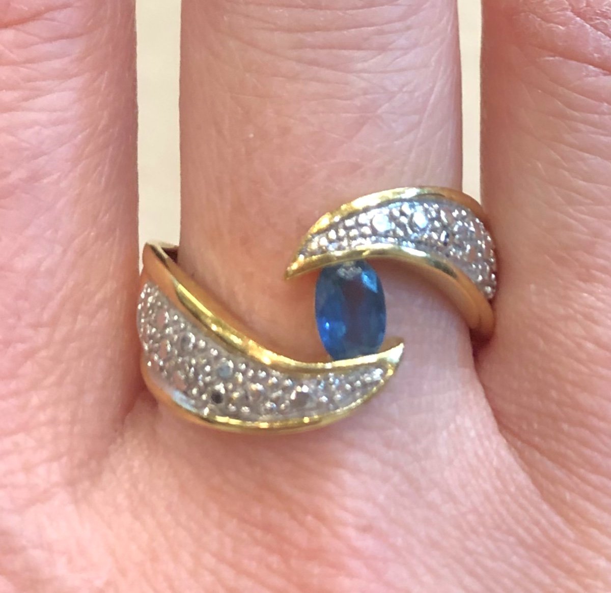 Sapphire Half Moon Ring-photo-2