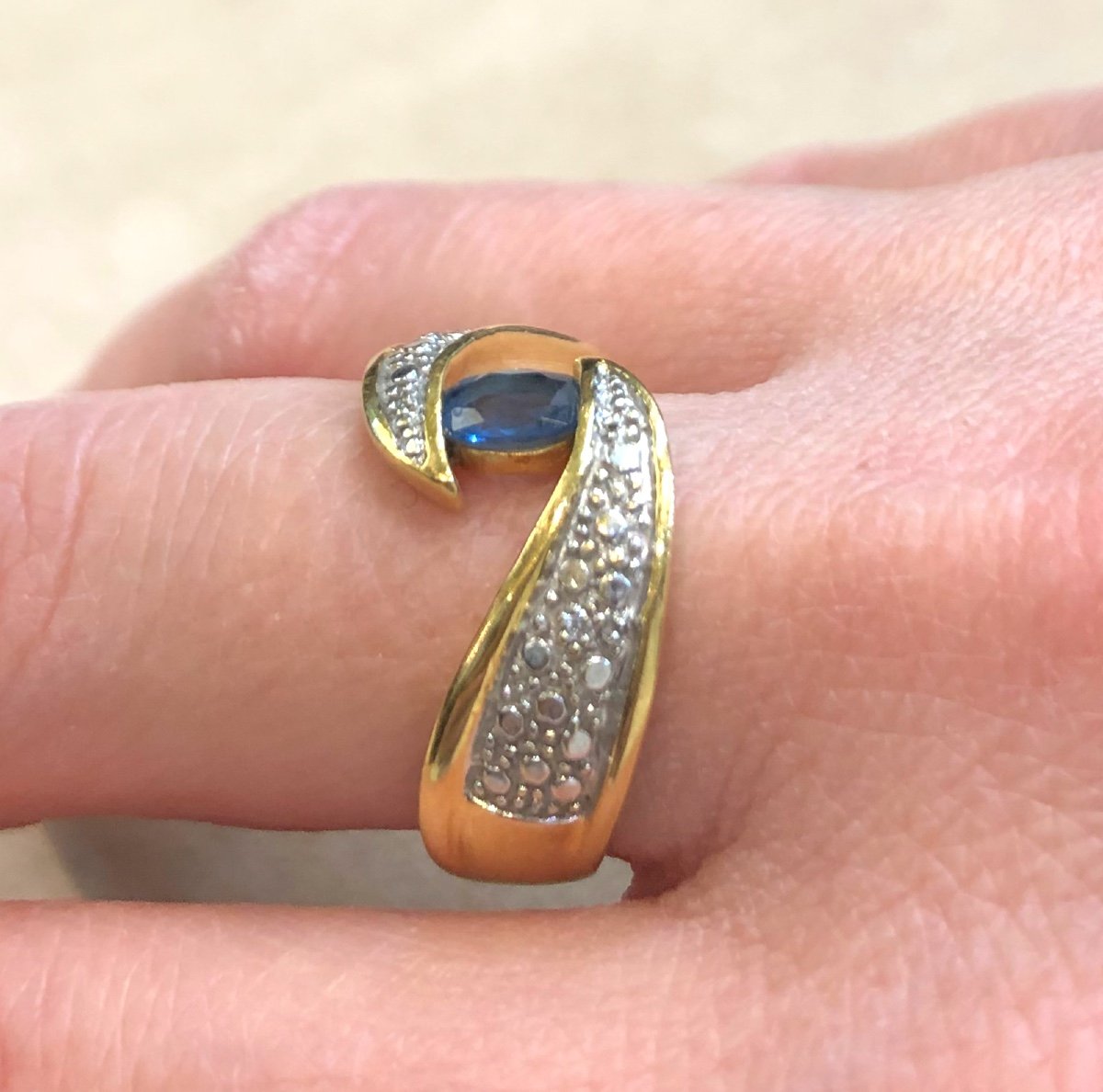 Sapphire Half Moon Ring-photo-3